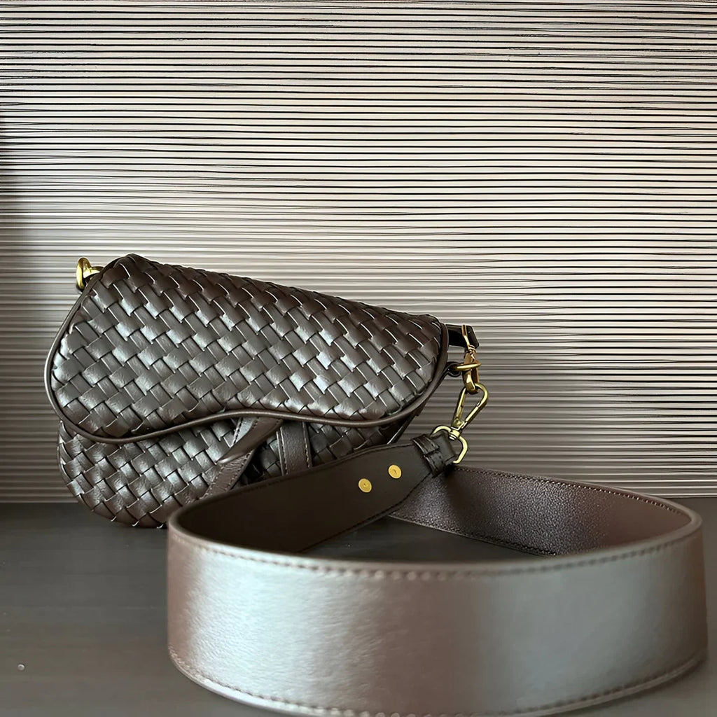 Vioraia Madelyn Woven Saddle Bag