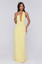 Style Protocol Halter Maxi Dress Yellow