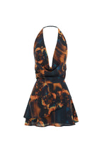 IMALI HALTER COWL MINI DRESS - VALINA ORANGE