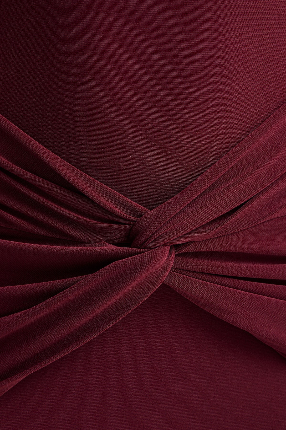 Elodia | Burgundy Bandeau Maxi Dress With Gathered-Detailing