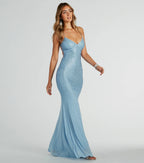 Blair Lace-Up A-Line Rhinestone Formal Dress