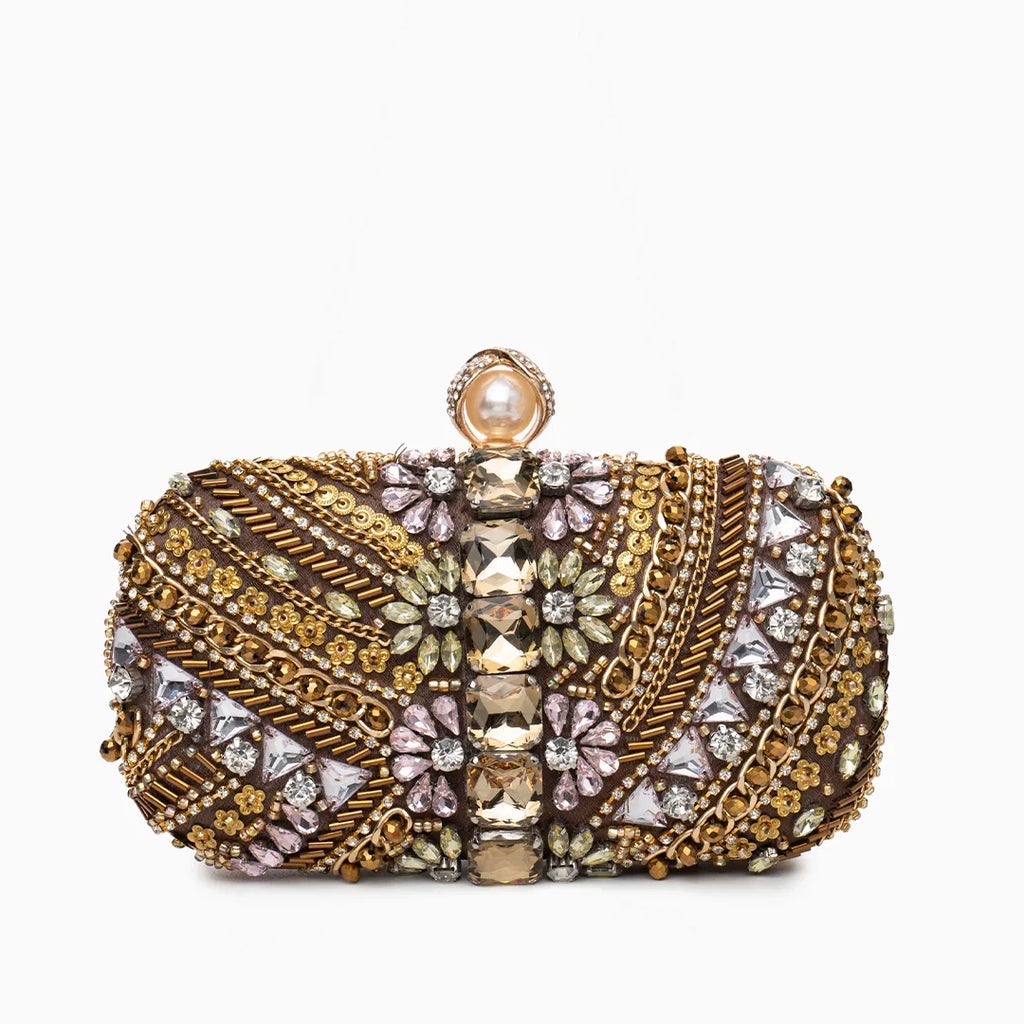 Vioraia Cynthia Beaded Embroidery Clutch Bag