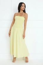 Unmatched Energy Halter Maxi Dress Yellow