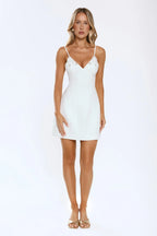 Her Pure Glow Tweed Mini Dress White