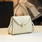 Vioraia Genuine Leather Crocodile Crossbody Bag