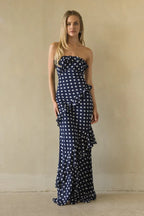 Jana Polka Dot Ruffle Maxi Dress