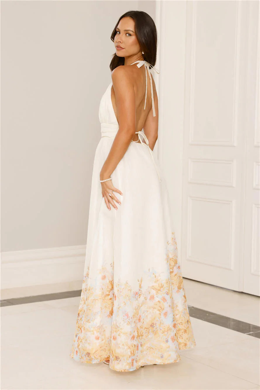 The Meadow’s Secret Halter Maxi Dress Yellow