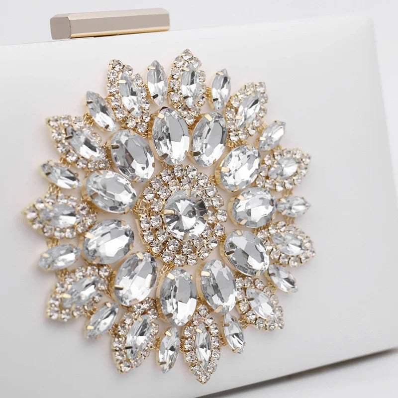 Vioraia Jennifer Diamond Studded Evening Clutch Bag