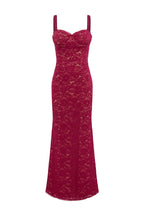 HAILEE LACE CORSET MAXI DRESS - WINE
