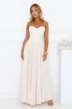 Antique Roses Lace Maxi Dress Cream