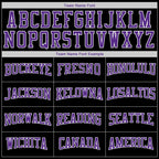 Custom Stitched Black Purple-White Sports Pullover Sweatshirt Hoodie