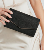 Magical Glow Glitter Mesh Foldover Clutch