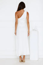 Tidal Dream One Shoulder Maxi Dress White