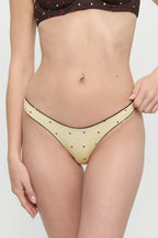 Full Moon Reversible Satin Bikini Bottom - Honey Bug