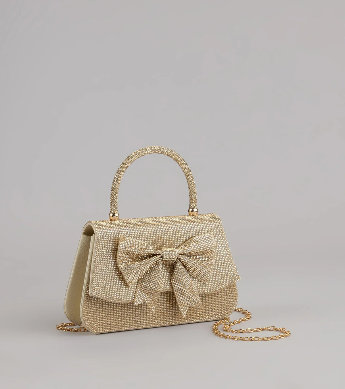 Sparkly Drama Rhinestone Bow Bag