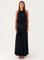 Solena Halter Neck Maxi Dress - Black