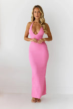 Winnie Halter Maxi Dress Pink
