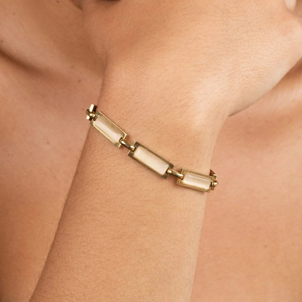 Vioraia Opal Gold Baguette Bracelet