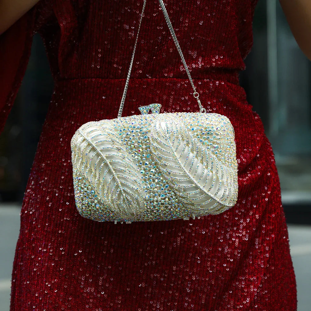 Vioraia Sparkling Leaves Clutch Bag
