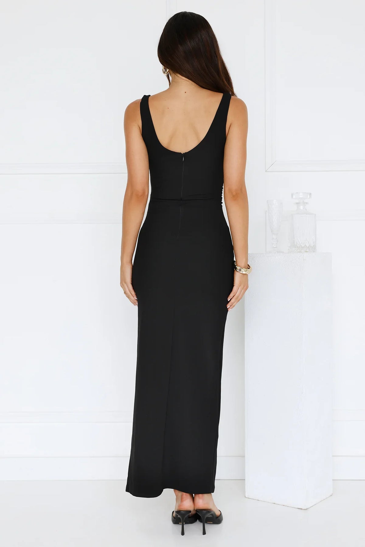 Starlit Grace Maxi Dress Black