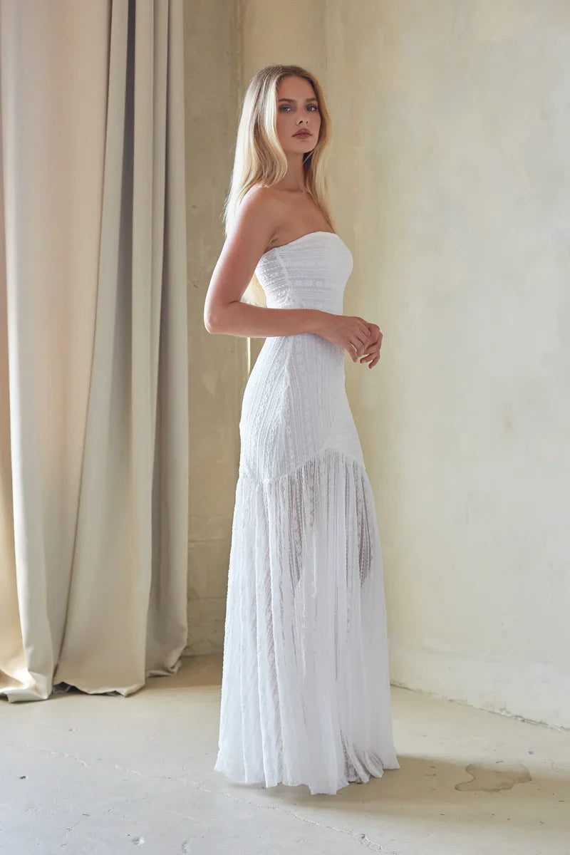 Ariana Strapless Lace Maxi Dress