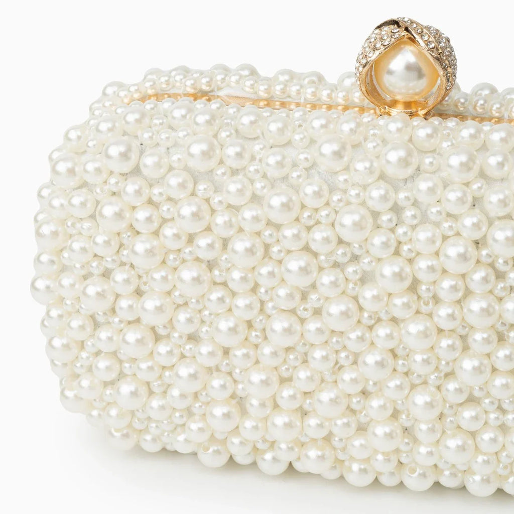 Vioraia Chantal Pearl Clutch Bag