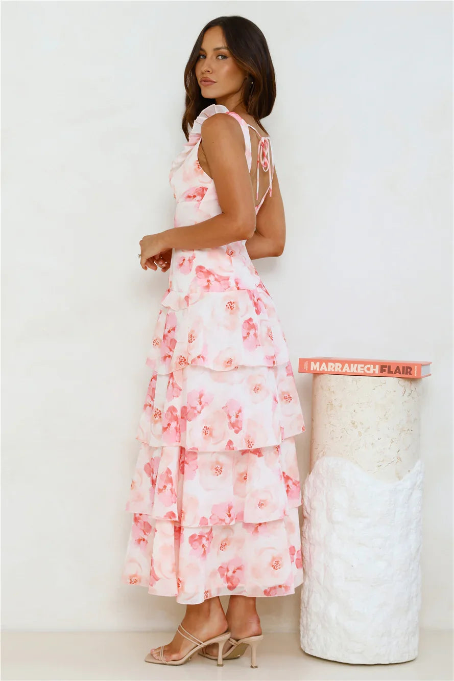 Sunset In Bali Maxi Dress Pink
