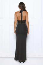 Always That Girl Halter Maxi Dress Black