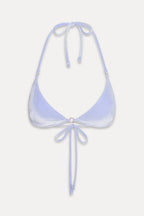 Amore Skimpy Velvet Bikini Top - French Blue