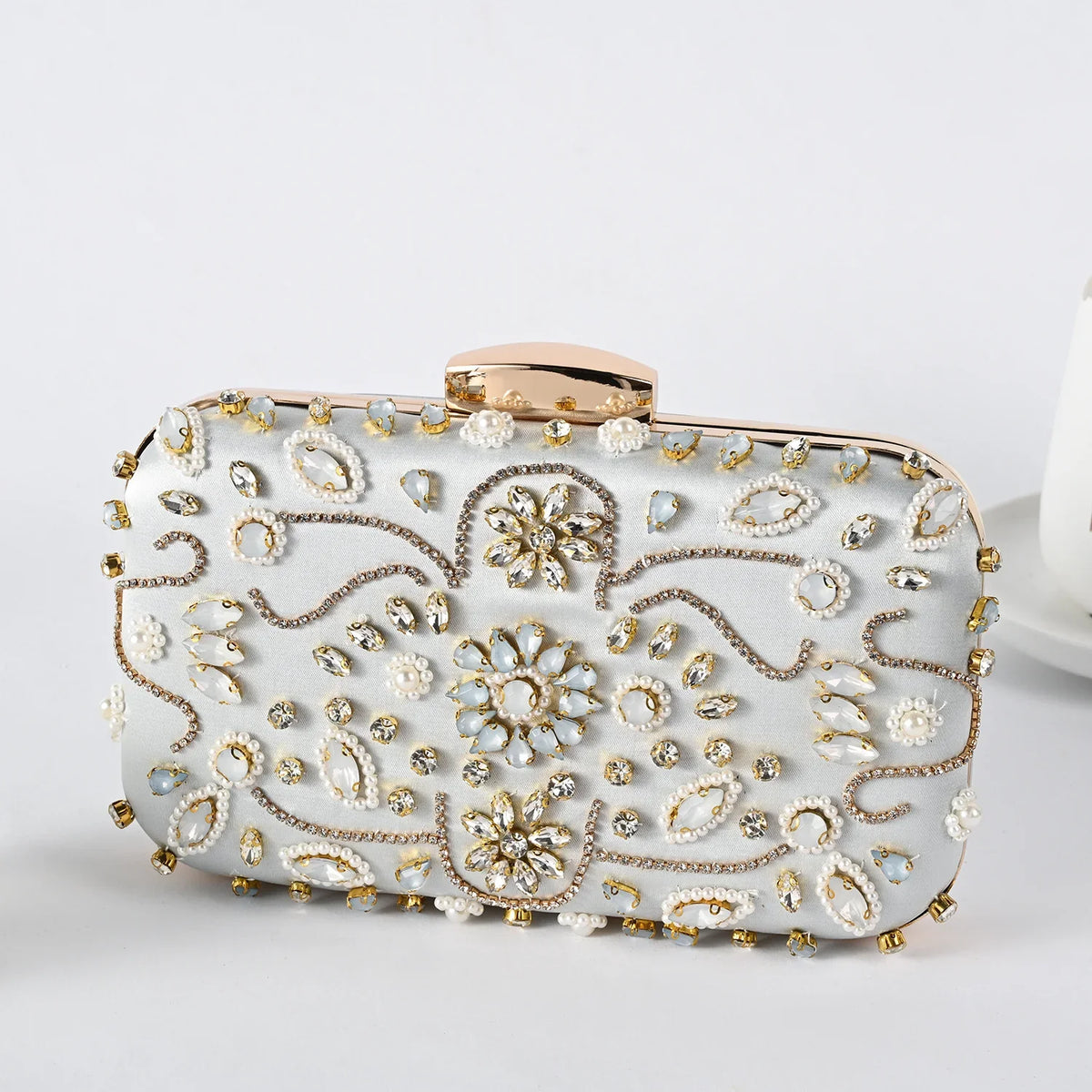 Vioraia Braelyn Bead Embroidered Clutch Bag