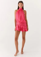 Willow Chiffon Mini Dress - Fuchsia