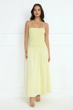 Unmatched Energy Halter Maxi Dress Yellow