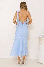 Whispering Petals Maxi Dress Blue