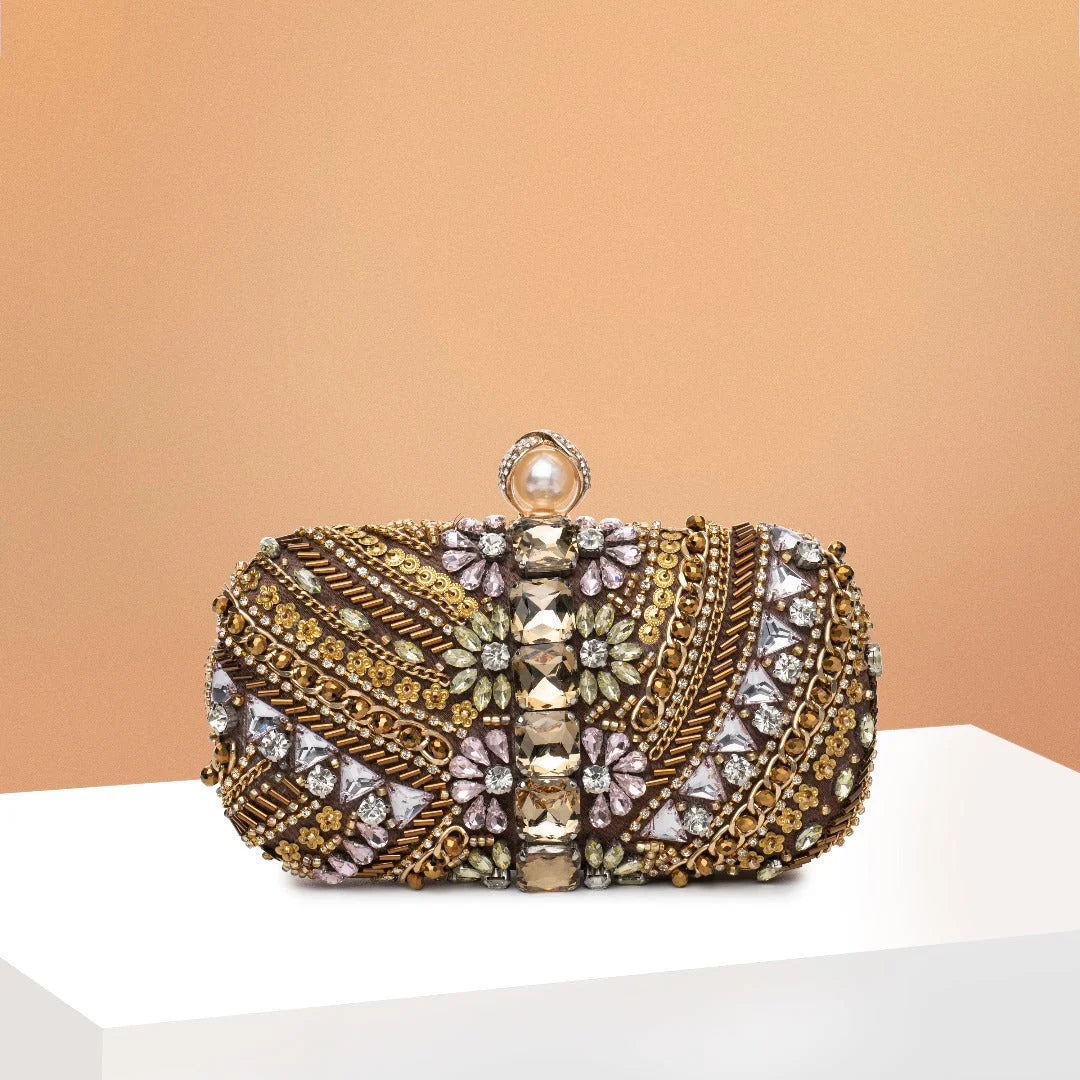 Vioraia Cynthia Beaded Embroidery Clutch Bag