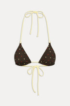 Nick Reversible Satin Bikini Top - Honey Bug