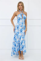 Underestimated Halter Maxi Dress Blue