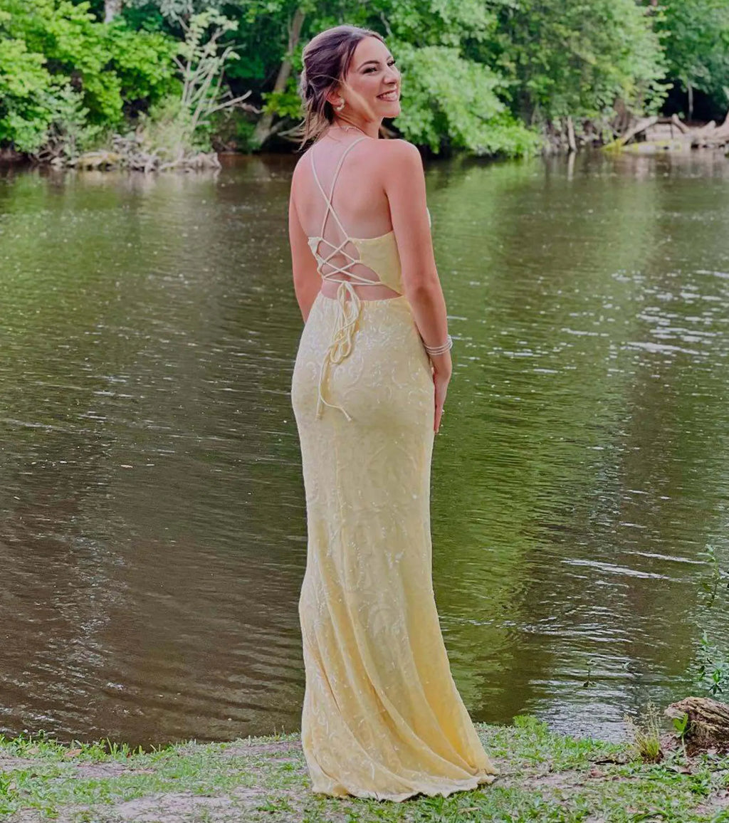 Bethanie Formal Sequin V-Neck Mermaid Dress