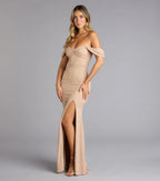 Tamara Off-The-Shoulder Mermaid Glitter Formal Dress