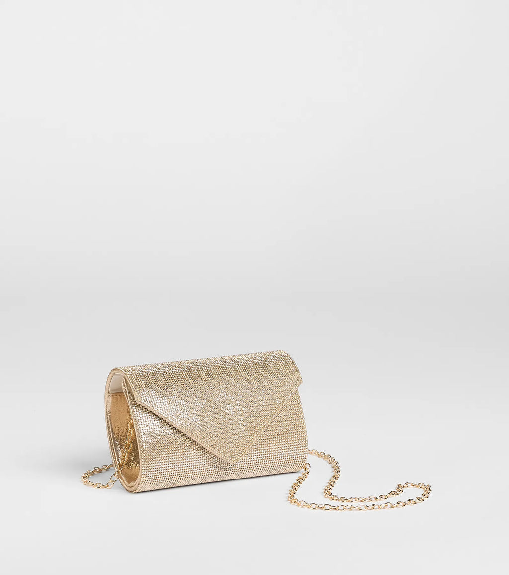 She's Ready Rhinestone Mesh Clutch
