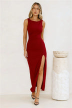 Starlit Grace Maxi Dress Burgundy