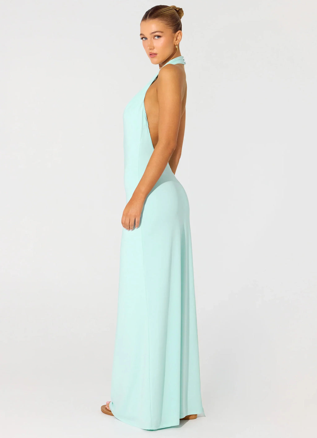 Mougleta Backless Maxi Dress - Aqua
