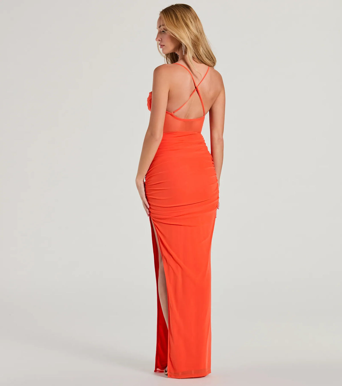 Rose Formal Mesh Corset Column Dress