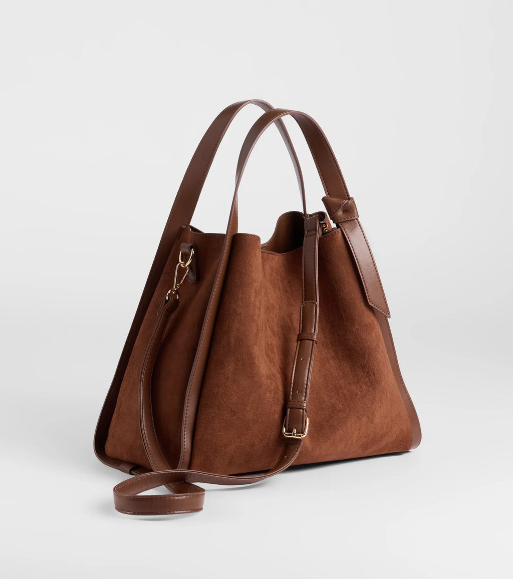Places To Be Faux Suede Hobo Bag