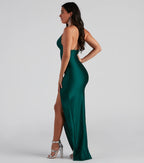 Arabella High Slit Cowl Neck Dress