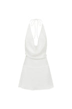 NOVALIE HALTER COWL MINI DRESS - WHITE