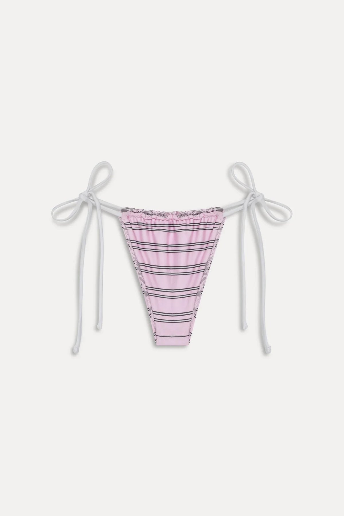 Tia Reversible Satin Bikini Bottom - Pink Stripe
