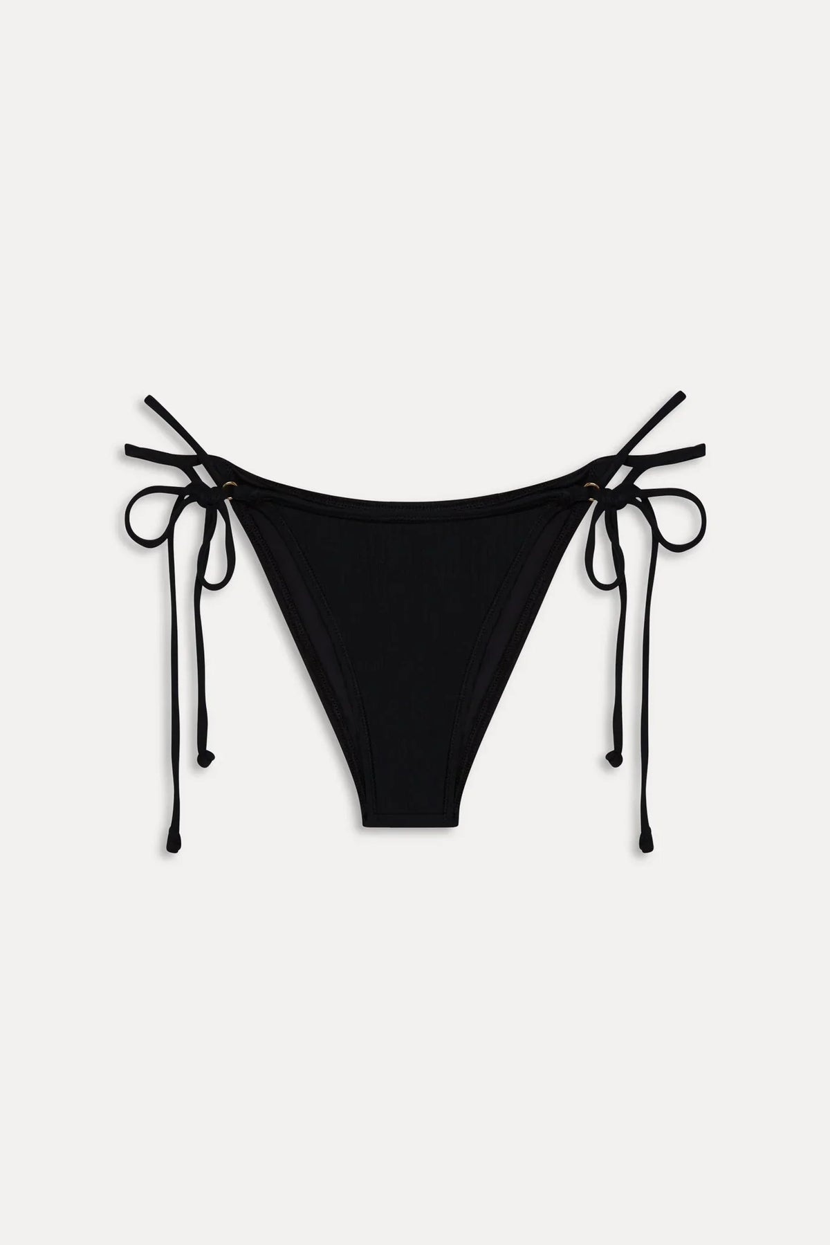Mackenzie Cheeky Ribbed Bikini Bottom - Black