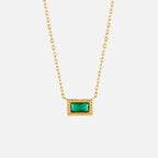 Vioraia Baguette Birthstone Necklace