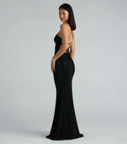 Blair Lace-Up A-Line Rhinestone Formal Dress