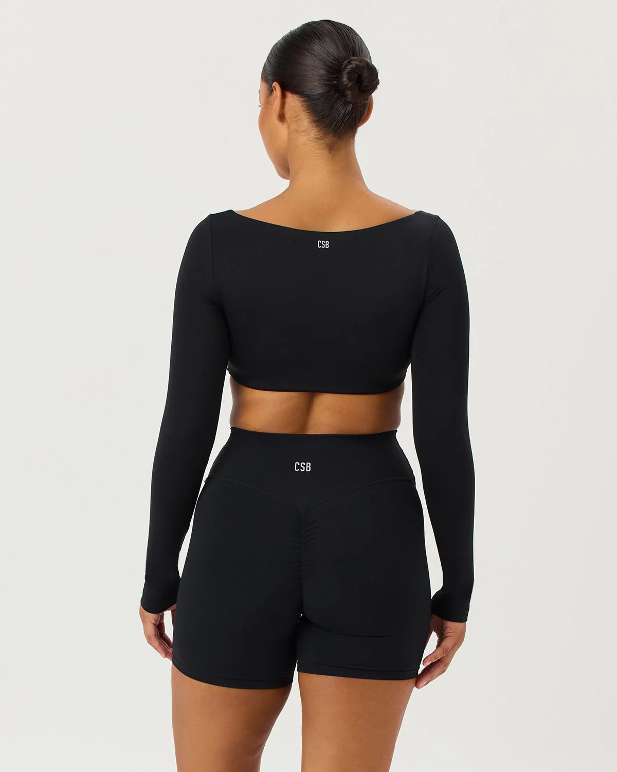 Freedom Scoop Long Sleeve Crop | Black